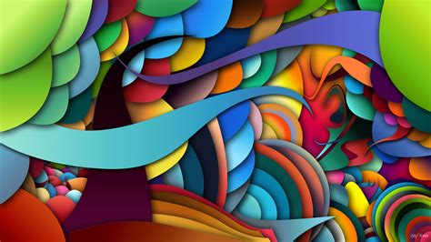 Download Colorful Shapes Abstract Colors HD Wallpaper