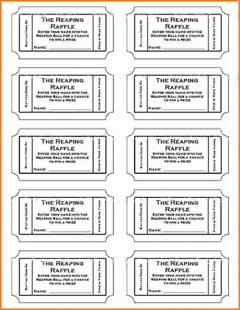 Printable Ticket Template Word