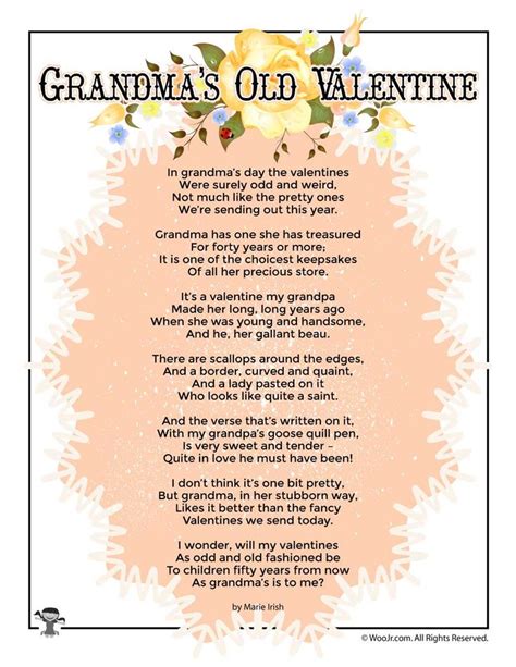 Grandma's Old Valentine Poem for Kids | Woo! Jr. Kids Activities ...