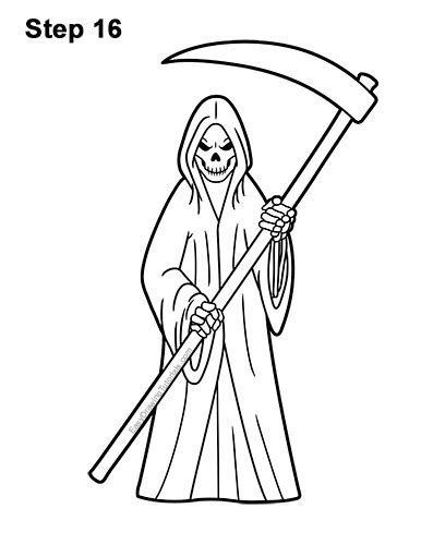 Grim Reaper Coloring Page Easy Drawing Guides | The Best Porn Website