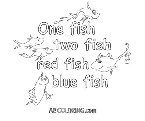 One Fish Two Fish Red Fish Blue Fish Coloring Pages - Coloring Home