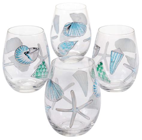 Coastal Drinking Glasses with a Splash of Ocean & Sea Life Designs