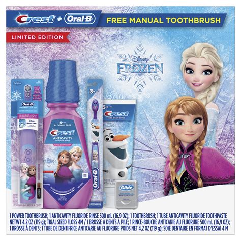 Crest & Oral-B Kids Disney's Frozen Holiday Gift Pack with Power and Manual Toothbrush, 4.2 Oz ...