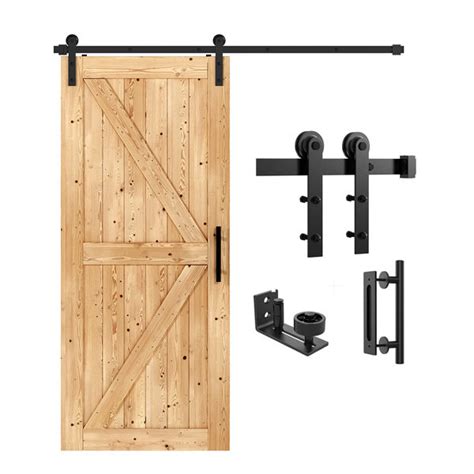 Lazio Matte Black Steel Single Door Barn Door Hardware Kit Standard Single & Reviews | Wayfair