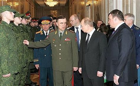 President Vladimir Putin inspected models of new military uniforms for the Russian Armed Forces ...