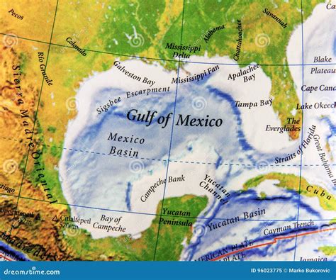 Geographic Map of Gulf of Mexico in Mexico Country Stock Image - Image ...