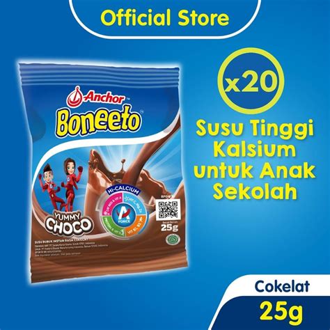 Jual Boneeto Susu Bubuk Cokelat 20 x 25g Sachet - Nutrisi untuk Daya Pikir dan Tubuh Aktif Anak ...