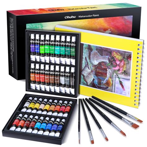 Buy Ohuhu Watercolor Paint Tubes, 36 Water Colors Art Watercolors ...