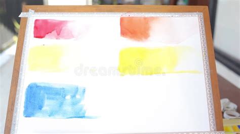 Girl Making Swatch of Cobalt Blue Color Paint Stock Footage - Video of ...