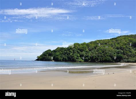 Beach of the Shangri La hotel in Sabah, Borneo, Malaysia Stock Photo ...