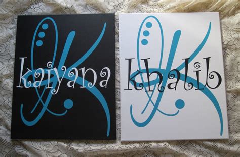 Custom Painted Monogram Canvas Wall Art Hand Painted Canvas | Etsy