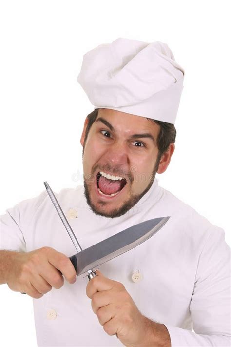 Mad Chef Sharpening a Knife Stock Photo - Image of dangerous, profession: 6966682