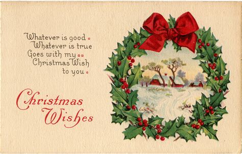 Vintage Christmas Wreath Card! - The Graphics Fairy