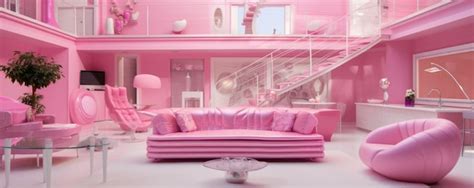 Premium AI Image | Barbie doll pink interiour modern house every ...