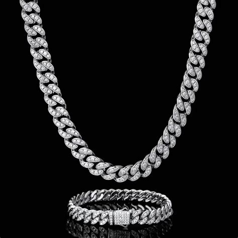 Krkc Custom Hip Hop Jewelry Vvs Moissanite Cuban Link Chain 925 Sterling Silver Def 18mm 12mm ...