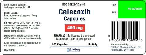 Celecoxib Capsules - FDA prescribing information, side effects and uses