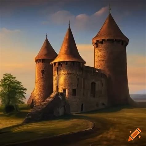 A fortified castle with two towers and a keep in dorne