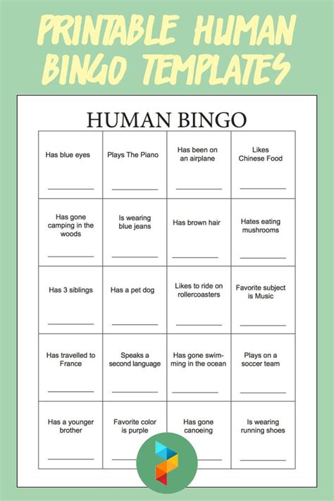 Human Bingo Templates - 20 Free PDF Printables | Printablee | Human bingo, Bingo template, Bingo ...