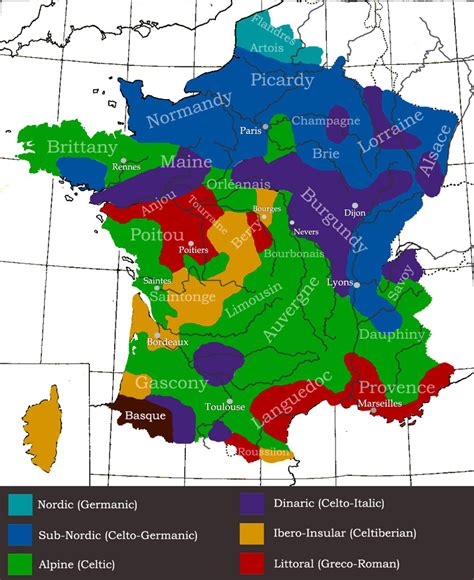 Genetic Map of France - regional differences in people? (place, German, Germans) - Europe - City ...