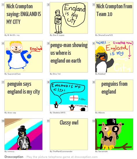 Nick Crompton saying: ENGLAND IS MY CITY - Drawception