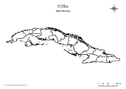 Mapas de Cuba para colorear