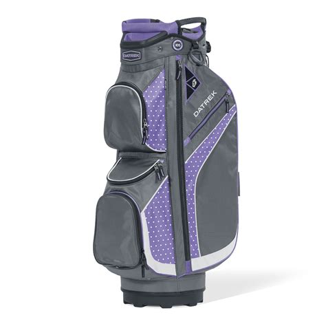 Lori's Golf Shoppe: Datrek Ladies DG Lite II Golf Cart Bags - Charcoal/Lavender/White Dots