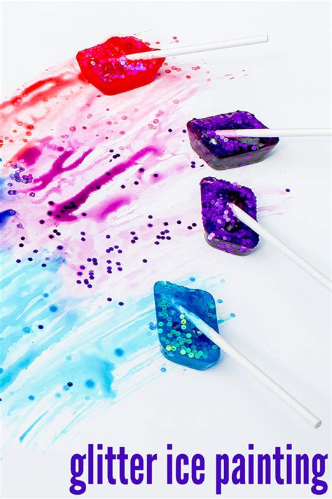 Glitter Ice Painting Sticks: Cool Painting Ideas for Summer Days!