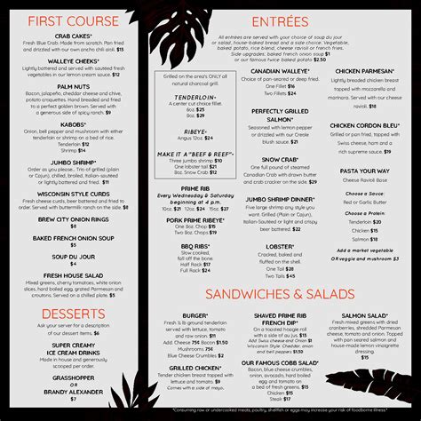 Menus – The Palms