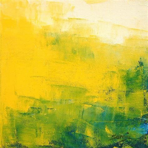 Yellow - Green Landscape 2 (ref#:1069-20Q) Oil painting by Saroja La ...