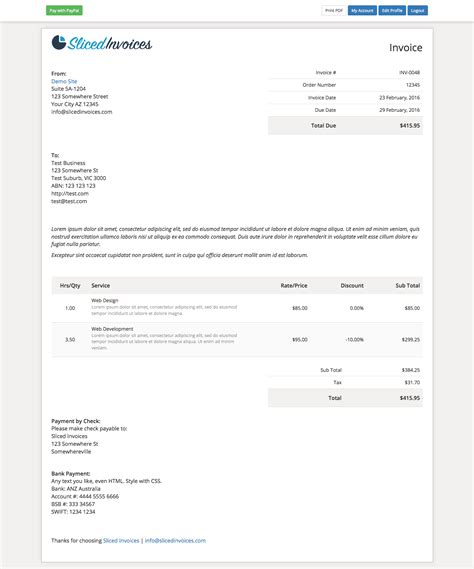 Download Invoice Template Bootstrap PNG | Invoice Template Ideas