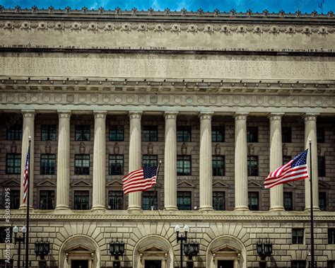 Neoclassical architecture of Washington DC's federal buildings. Stock Photo | Adobe Stock