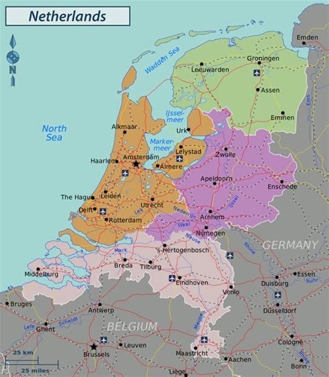 Large detailed administrative and road map of Netherlands (Holland). Netherlands large detailed ...