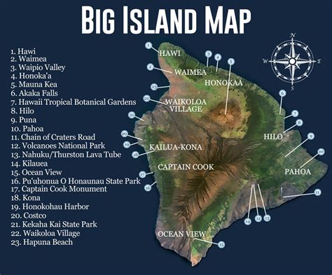 Big Island Map - Boss Frog's Rentals