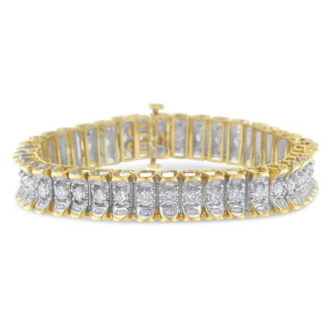 14K Yellow Gold 5ct TDW Diamond Tennis Bracelet (H-I,I1)