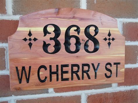 Street Address Plaque Personalized Carved Wooden House Number