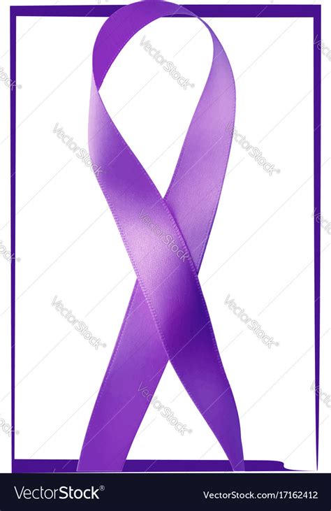 Purple ribbon general cancer awareness lupus Vector Image