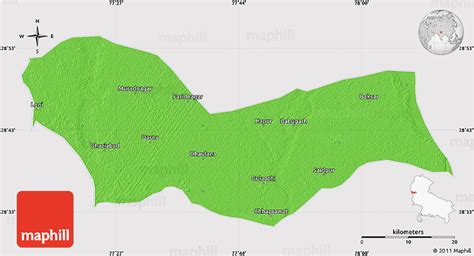 Political Map of Ghaziabad, cropped outside