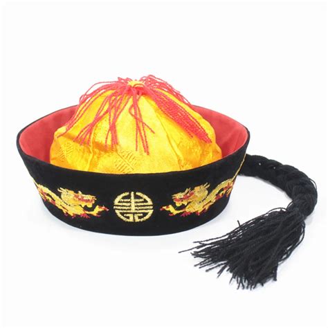 Funny Chinaman Hat Dragons Qing Dynasty Emperor Tang Costume Cap Landlord Chinese Traditional ...