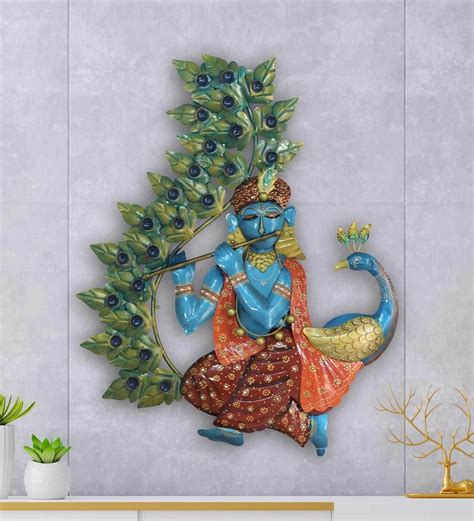 Buy Iron Krishna Peacock Wall Art By Hanable India at 48% OFF by Hanable India | Pepperfry