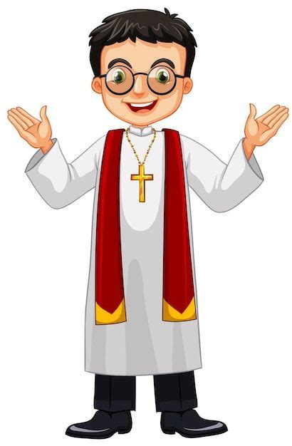 Sacerdote con gafas y cruz | Vector Gratis | Sacerdote, Temas de ...