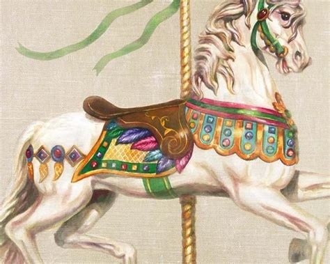 Carousel Art Vintage Carousel Horse Decorator Art Print | Etsy | Carousel art, Carousel horses ...