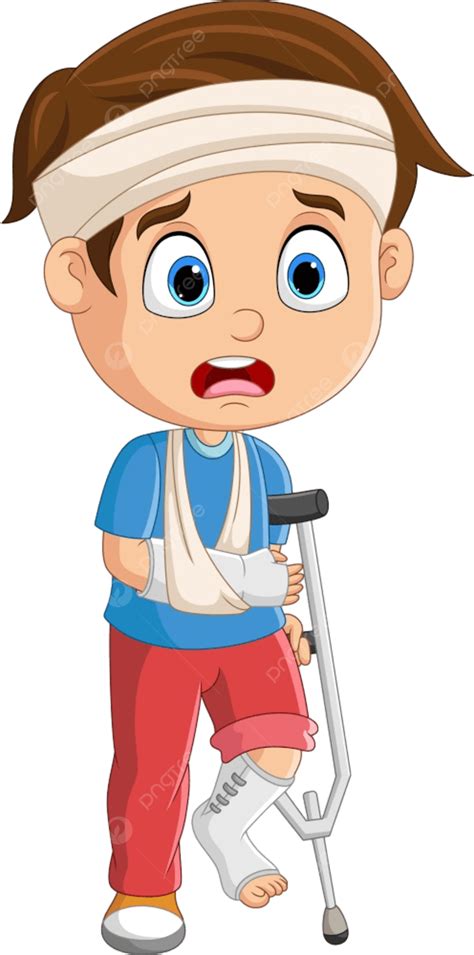 Cartoon Little Boy With Broken Arm And Leg, Cartoon Clipart, Leg Clipart, Arm Clipart PNG and ...