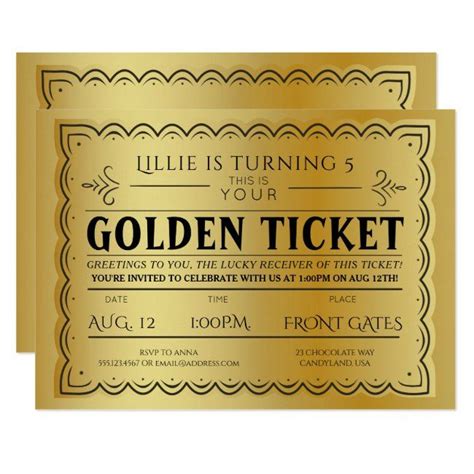 Golden Ticket Style Birthday Party Template #AD Birthday, #Party, #Template, #Style, #Shop