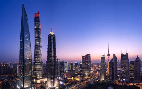 Shanghai, Lujiazui, monument, Nuit, HD, Photographie Aperçu ...