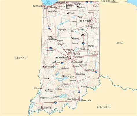 Indiana Reference Map • Mapsof.net