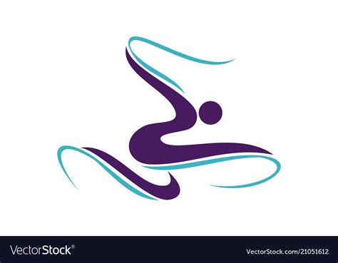 Dance movement logo design template Royalty Free Vector