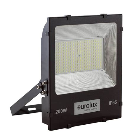 EUROLUX 200W LED Floodlight, 6000K, Black — EcoDepot