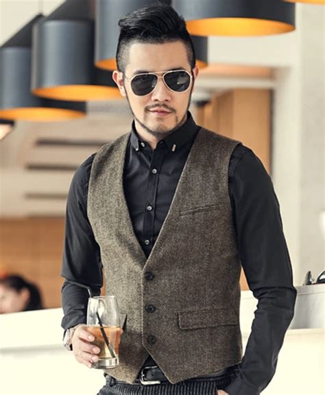 Men's suit vest England Slim vest Business casual party dresses 2016 Autumn waistcoat men ...