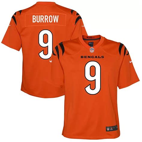 Youth Nike Joe Burrow Orange Cincinnati Bengals Game Jersey