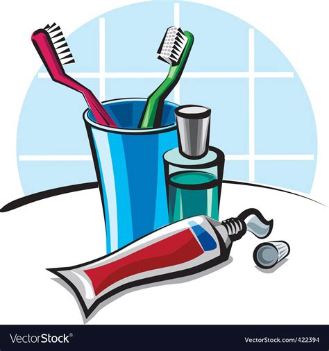 Toothpaste and toothbrush Royalty Free Vector Image